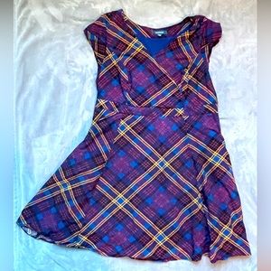 ModCloth plaid full skirt swing dress 2x